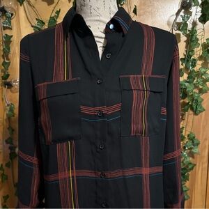 Fun pattern button up blouse